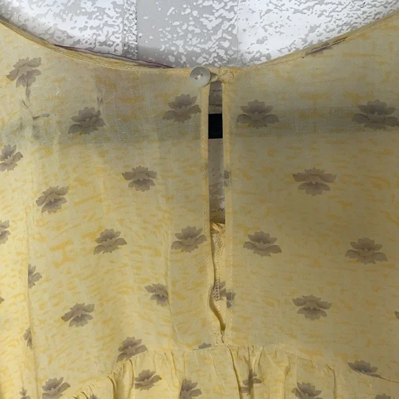 Sundance Yellow Babydoll Long Sleeve Peasant Blouse - Picture 7 of 9